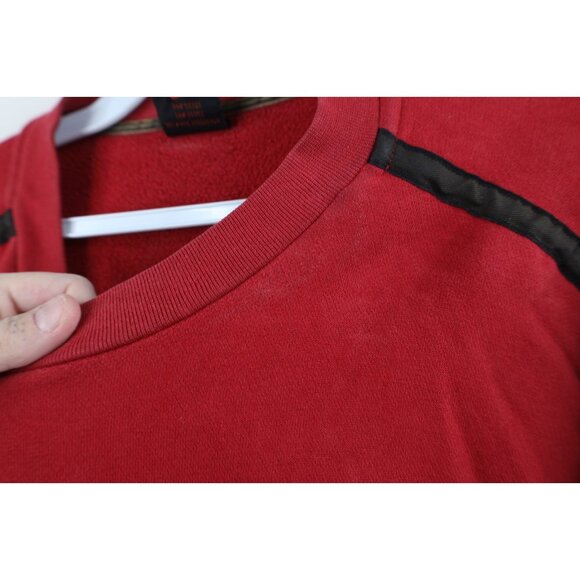 Vtg Nike Mens L Distressed Spell Out Travis Scott Mini Swoosh Sweatshirt Red - Picture 6 of 16